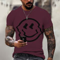Chic Smiley Face Men's T-Shirt Simple Oversized Clothing O-Neck Top Harajuku Breathable Daily Fashion Casual Summer New. 