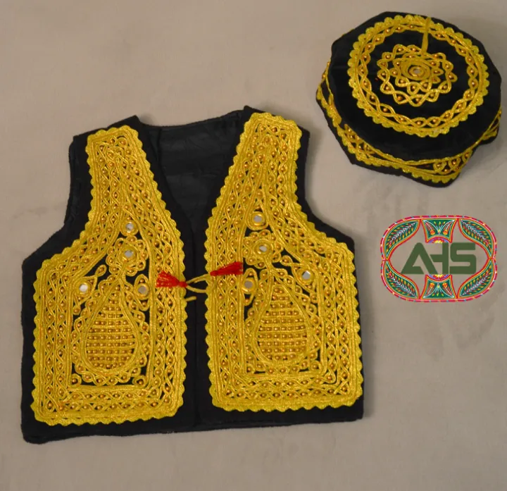 Afghani%20%C2%A0Fully%20Embroidered%20Waistcoat%20with%20Cap%20(Koti%20+%20Topi)%20-%20Image%204