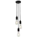 New 3in1 E27 Lamp Base Socket Ceiling Pendant Light Lamp Holder Black Lamp Bases Hanging Light Fitting Decor, For Home, Office, TV Lounge, Bed Room, Led Light, Led Bulb, Filament Bulb (BULB NOT INCLUDED). 