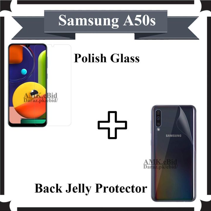 Samsung A50s Tempered Glass Screen Protector Polish Glass + Back Clear Jelly Protector Transparent Soft Film Protection Hydrogel Film Protector For Galaxy A50s