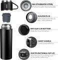 Vacuum Flask Gift Box Set SS - Thermos Water Bottle Stainless Steel Double Layer For Hot And Cold - 3 Cups And 1 Bottle 500 ml - for Work Sports Camping Cycling - Multicolor. 