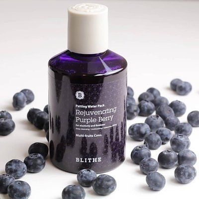 Blithe Patting Splash Mask Exfoliating Face Wash Rejuvenating Purple Berry - Facial Exfoliator with Castor Oil & Lactic Acid for Blemished Dry Skin, K Beauty Elasticity & Firming 2.3 Fl Oz