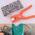 Tich Button Machine with Metal Snaps Buttons Metal Buttons For Kids clothes, Plier tool for shoes, bibs, Press Studs Kit, Sewing Tool. 
