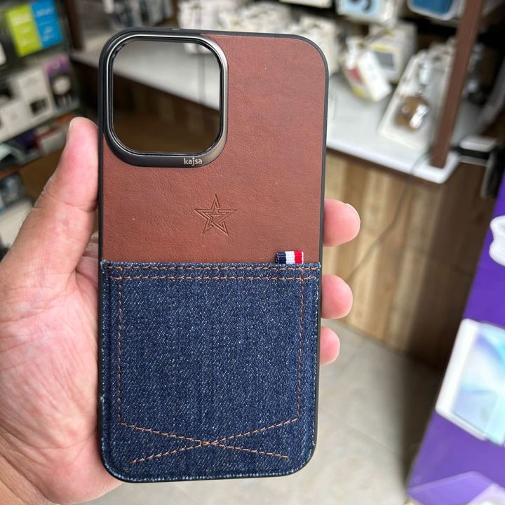 Original Kajsa Leather Phone Cover for I Phone 13 Pro max ; iphone cases, iphone covers Shockproof case elegant case