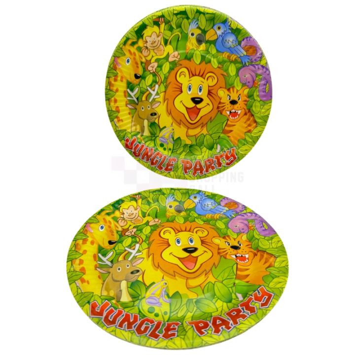 JUNGLE THEME PAPER PLATES PACK OF 10 JUNGLE PARTY PAPER PLATES
