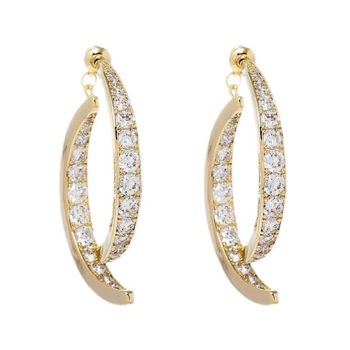 Dangle Earrings Front Back Wear Elegant Sparkling Drop Earrings