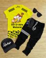 Pack of 5 Bakra Eid Printed  Kid Collection Printed 5 in 1 Tracksuit Shirt Trouser Cap Glasses Watch. 