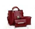 Double Phase PU Leather 3 Pcs Hand Bag Set. 