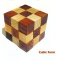 3x3x3 Wooden Snake Cube Puzzle, Brain Teaser Puzzle for All Age Groups, make chain into a cube. 