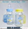NIP Brand Glass Feeder with Unique Printing Design 140 ml 6 oz 1" Thick Glass Layer Made By Germany. 