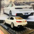Luxury BMW 7 Series Diecast Model Car – 1:28 Scale Alloy Metal Toy, White Sedan Collectible, Pull Back Action, Detailed Interior & Exterior, Kids & Adults Gift. 