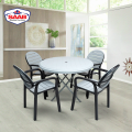 (Pack of 04 Chairs with Table) SAAB SP-675 New Full Plastic Indoor and Outdoor Spectrum Patti Chair With Table. 