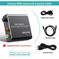 Techole (HS203-BK) Digital to Analog Audio Converter- Upgrade Volume Adjustable 192kHz Aluminum Optical to RCA with Optical &Coaxial Cable. Digital SPDIF TOSLINK to Stereo L/R and 3.5mm Jack DAC Converter for PS4 Headphone Xbox HDTV DVD. 