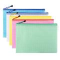 Zipper closure Zip file folders  A4 size Mesh material Mesh zipper pouch Waterproof Pencil eraser case Document bag for School students Office workers Cosmetics storage Travel organization Stationery. 