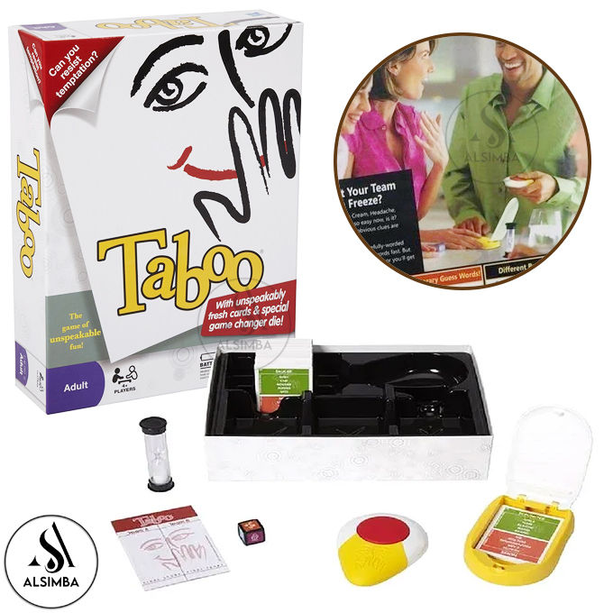 Taboo Board Game The Game of Intelligence Unspeakable Fun Board Game Guessing Game For Families & Kids - Taboo Cards Game For Kids & Adult - White