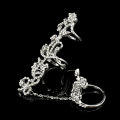 Double Finger Bands Smooth Rose Flower Shape Finger Rings. 