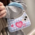 Cute Shoulder Bag Phone Case For apple iPhone 11 12 13 14 Pro Max 14pro Soft Cover Wrtst Strap Girly Heart Pink Shell Bracelet. 