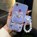 For OPPO F5 A79 F7 A3 F5 Youth Phone case 3D rabbit stereo stand electroplated soft case With bracelet. 