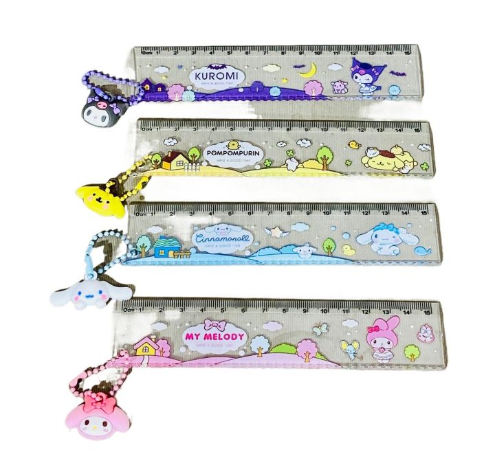 My Melody Kuromi Cinnamoroll Pompompurin Cartoon Ruler 1Pcs for Kids ...
