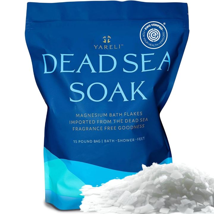 Magnesium Flakes,  Dead Sea Bath & Foot Soak, Alternative to Epsom Salt with Over 800,000mg of Elemental Magnesium Per Bag 600g