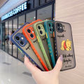 dienya For Realme 3 3i 3 Pro Case Thin Frosted Transparent Hard Side Square Edge Shockproof Phone Cases Fashion Cartoon Bear New Pattern Silicone Casing Full Cover Protection Softcase. 