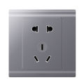 Junlang switch socket panel genuine JUNON official flagship H series gray 86 type matte gray dark package. 