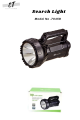 Super Bright Portable Search Light And Flashlight High Powered Handheld  Powerful Led Searchlight energy-saving - Large Battery Long Lasting Rechargeable - For Camping & Car Emergency-. 