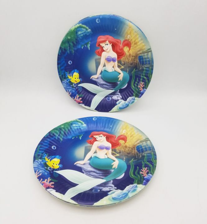 MERMAID PLATES PACK OF 10 MERMAID THEME PAPER PLATES