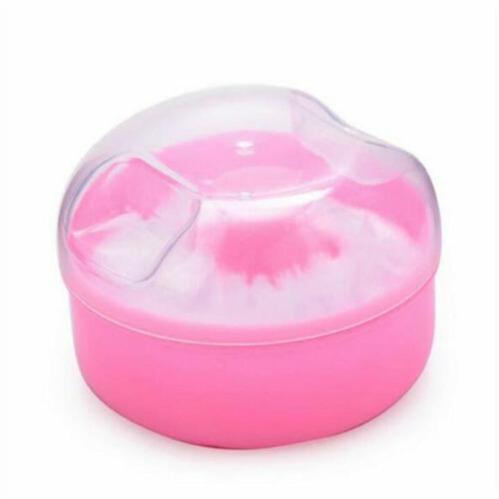 Baby Powder Puff - body and face powder box empty powder case powder puff container holder for home and travel cosmetic container, Mini Portable Baby Soft Face Body Cosmetic Powder Puff Sponge Box Round Baby Puff Box Case Container Baby Hygiene Products