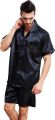 (Customized) Storeify Silk Satin Pajamas Short Button-Down Nightwear for Men. 