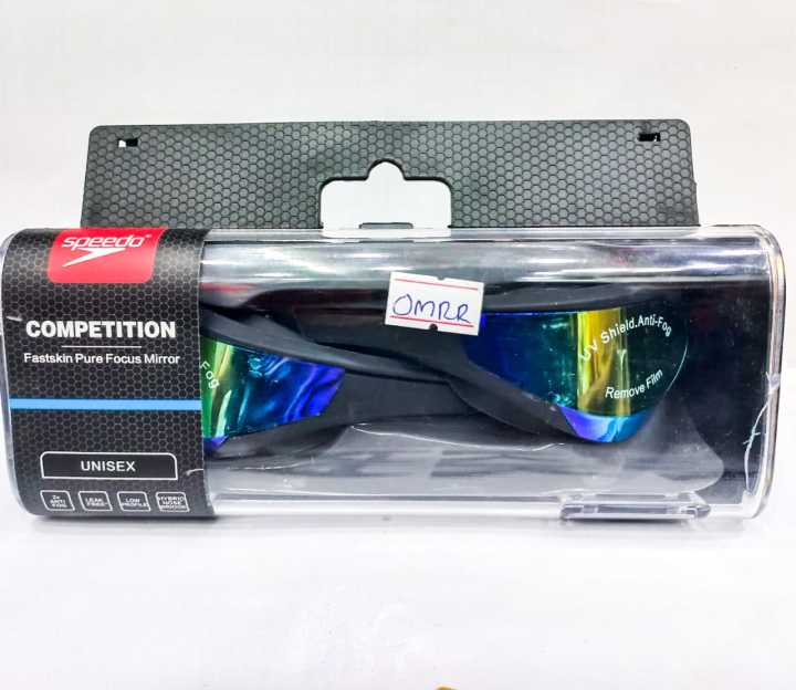 Speedo Competition Original Swimming Goggles | FastSkin Pure Focus Mirror | Original Swimming Goggles for Professionals | High Quality | MRA Sports