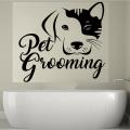 SIZE: 2 x 2 Feet - Pet Grooming Animal Dog Love Style Designed Self Adhesive Wall Stickers for Rooms , Office, Shops, Home Decor Lovers -Black Color. 