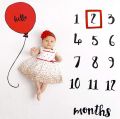 Newborn Baby Monthly Growth Milestone Blanket Photography Props Background Cloth Commemorate Rug DIY Infant Boy Girl Photo Accessories. 