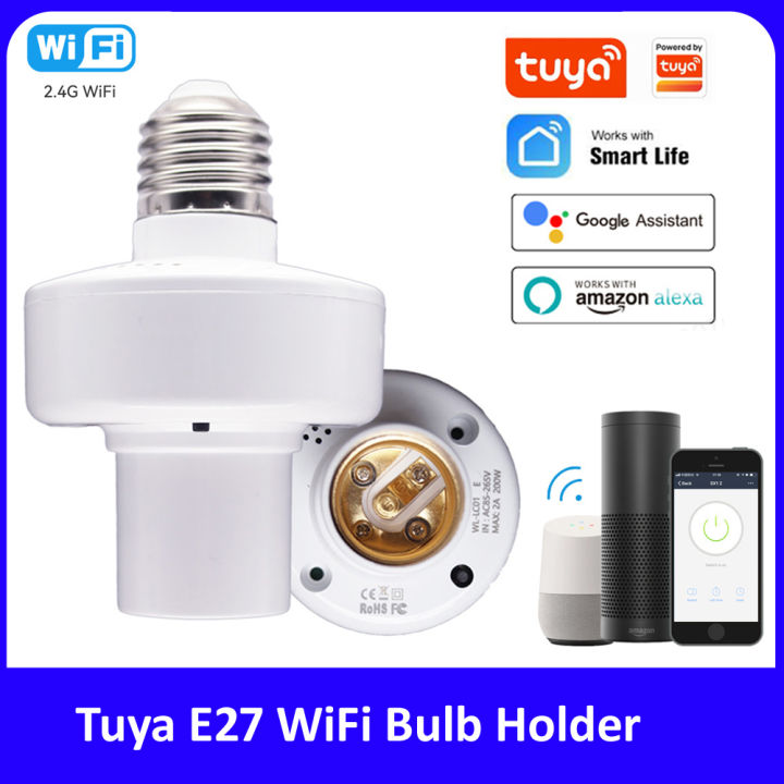 Tuya Smart WiFi Light Bulb Socket Smart E27 Light Bulb Adapter Smart Remote Control Light Lamp Bulb Holder
