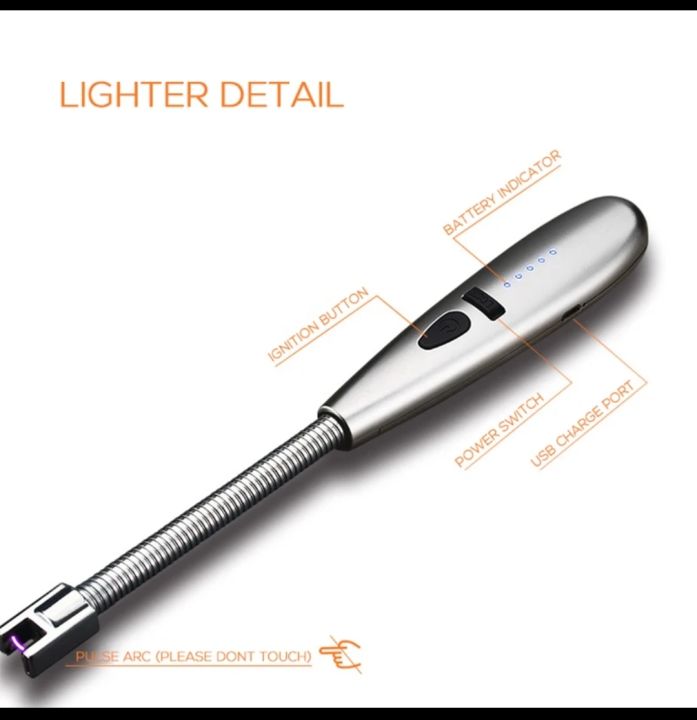 Pulse%20Arc%20Lighter%20Electric%20Windproof%20BBQ%20Lighters%20USB%20Chargeable%20Metal%20Hose%20Kitchen%20Cooking%20%20stylish%20Lighter%20Imported%20and%20High%20Quality%20-%20Image%204