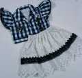 2  Peice Pretty Half  Baby Girl Skirt Dress, Beautiful Embroidered  Fancy  Black And Silver  Dress  For 9 to 12 Months Baby Girl , Toddler Baby Girl Clothe Set Outfit_ Great Gift For Girls 2022. 