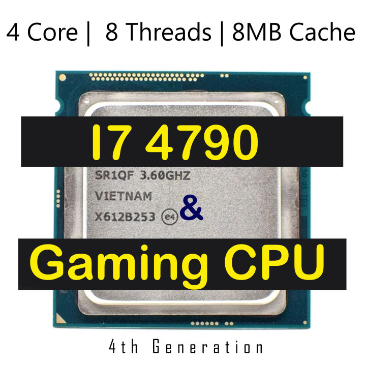 Intel I7 4790 Desktop / Computer Gaming Processor 4rd Generation - FCLGA 1150 Socket CPU / Processor for Gaming PC or Computer – 4rd Generation i7 CPU - 4rd Generation i7 CPU Processor - i7 4790 or 4790K CPU