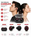 M10 and M04 Stereo TWS Wireless Bluetooth Earbuds V5.0 with Touch Sensor and Built-in Mic, True Stereo, 10m Transmission, Charging Case, Sports Headset for All Bluetooth Devices - Black. 
