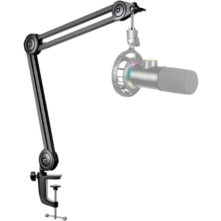 FIFINE BM63 Arm Stand-Heavy Duty Boom Arm, Suspension Scissor Adjustable Mic Stand with Desk Mount, 5/8" Screw, Cable Ties, for Recording Gaming Streaming Podcasting