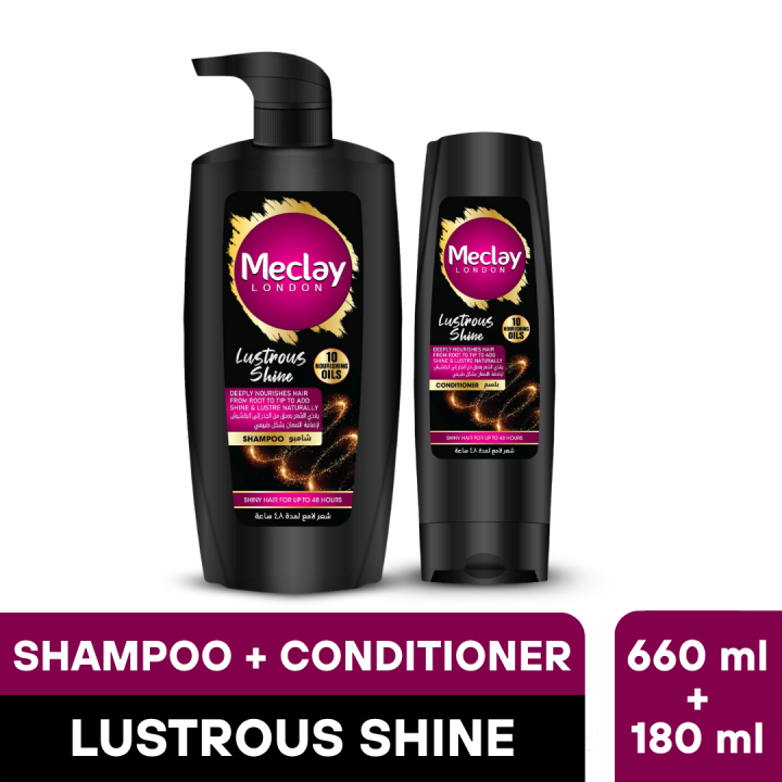 Meclay London Lustrous Shine Shampoo 660ml + Conditioner 180ml Pair