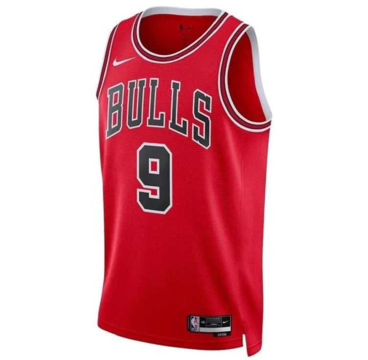 Chicago Bulls Men's Jersey - #9 with 'Bulls' Text Design | High-Quality Basketball Fan Apparel