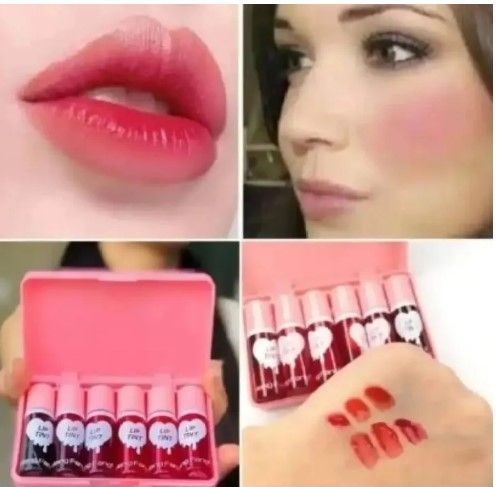 Pack Of 3,6 Super Long Lasting Heng Fang 3D Lip Tint Kiss Proof & Cheek Stain H7020 Liquid Lip.......