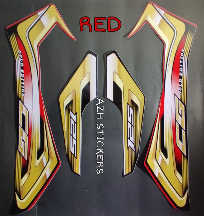 Honda CG125 2026 Stickers | Golden Edition  (Red & Black) | Complete Tank & Side Cover Set | New Model Design