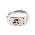 2 Designs Anime Akatsuki Sasuke Leaf Symbol Alloy Ring for Women Men Fans Red Leaf Cosplay Creative Couple Rings. 