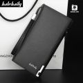 PU Leather Balebaily Long Wallet – Card Slots, Zippered Phone Compartment, ID Window, and Dual Ticket Pockets. 