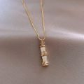 South Korea New Trend Clavicle Bamboo Pendant Necklace Female Temperament Neck Jewelry Necklace. 