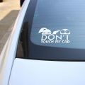 (White) Don't touch my car Sticker,  Car decoration, Car Accessories, Stickers for Car. 