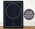 Custom Star Map, Night Sky Print, Star Map Poster, Star Map By Date, Star Map By Wedding Gift, Constellation, Personalized Gift, Engagement Gift, Gift For Her. 