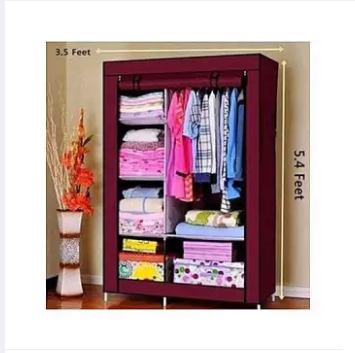 Wardrobe%20Foldable%20and%20Movable%20Cloth/Fabric%20Wardrobe%20with%20Zip%20Up%20Collapsible%20Cupboard%20-%202%20Door%20-%20Image%205
