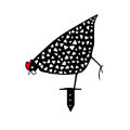 Creative Black Metal Chicken Statue Ornament Decor Yard Art Garden Sculpture. 